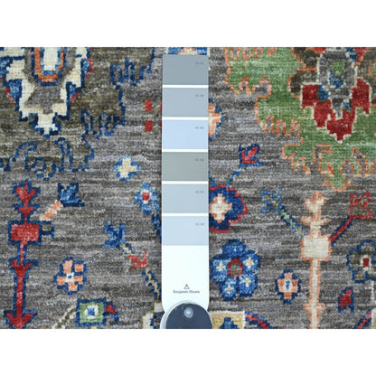 Tribal & Geometric Wool Hand Knotted Rug Grey 3.1x5.3 -O020631