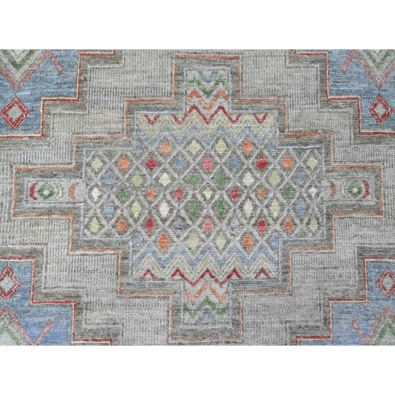 Ivory 8'8" x 11'8" Tribal & Geometric Hand knotted Wool Rug - Sku: O020636