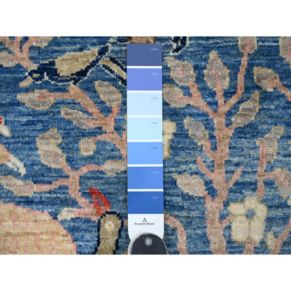Oushak And Peshawar Wool Hand Knotted Rug Blue 2.10x23.6 -O020638
