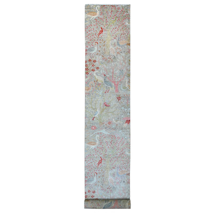 Oushak And Peshawar Wool Hand Knotted Rug Brown 3.0x23.10 -O020639