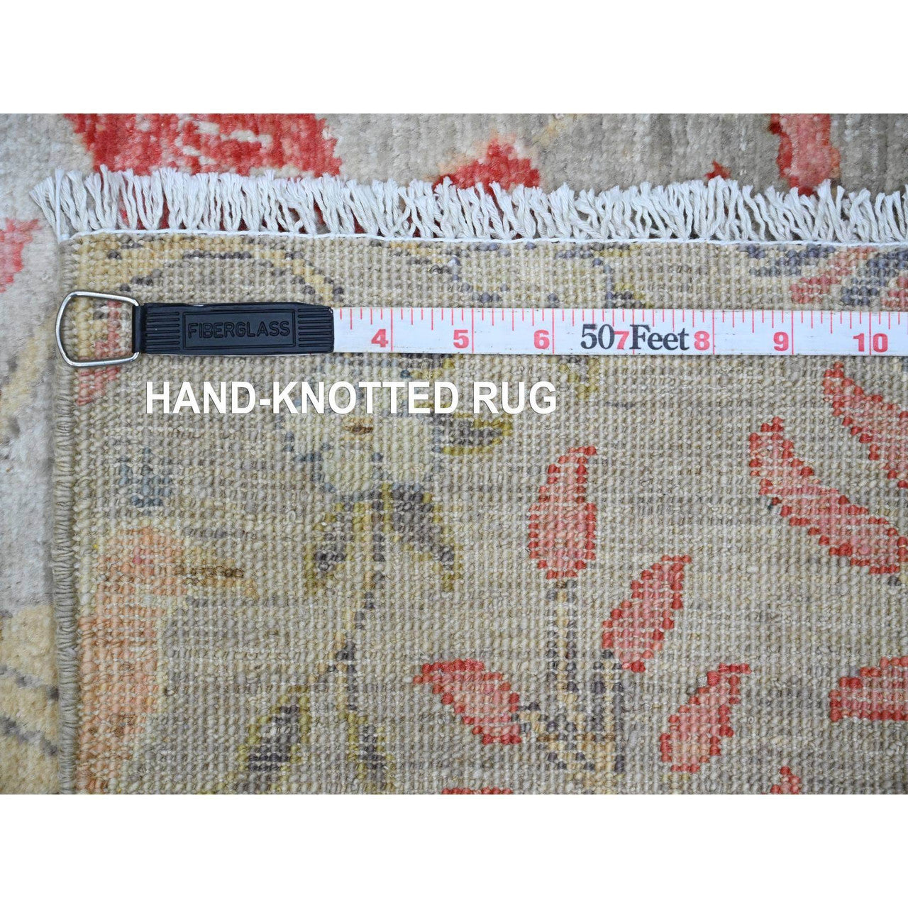 Brown 3'0" x 23'10" Oushak And Peshawar Hand knotted Wool Rug - Sku: O020639