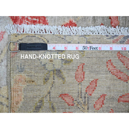 Oushak And Peshawar Wool Hand Knotted Rug Brown 3.0x23.10 -O020639