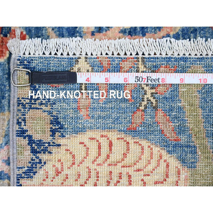 Oushak And Peshawar Wool Hand Knotted Rug Blue 3.1x21.2 -O020642