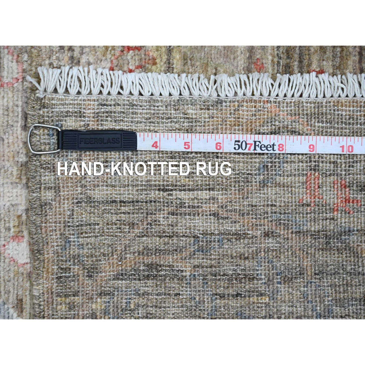 Brown 2'9" x 15'9" Oushak And Peshawar Hand knotted Wool Rug - Sku: O020643