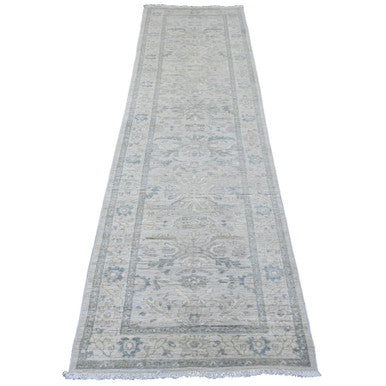 Heriz Wool Hand Knotted Rug Ivory 2.9x9.10 -O020647