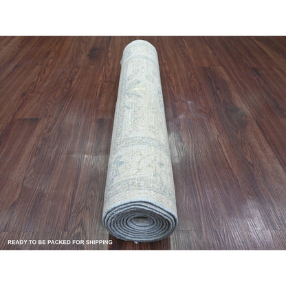 Heriz Wool Hand Knotted Rug Ivory 2.9x9.10 -O020647