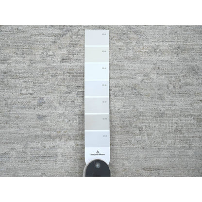 Oushak And Peshawar Wool Hand Knotted Rug Grey 2.8x9.11 -O020649