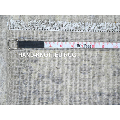 Oushak And Peshawar Wool Hand Knotted Rug Grey 2.8x9.11 -O020649