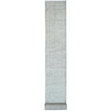 Oushak And Peshawar Wool Hand Knotted Rug Ivory 2.4x29.3 -O020650