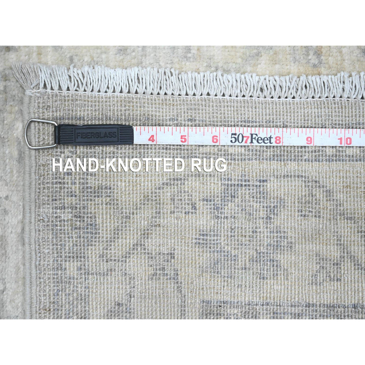 Ivory 2'4" x 29'3" Oushak And Peshawar Hand knotted Wool Rug - Sku: O020650