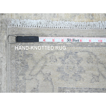 Oushak And Peshawar Wool Hand Knotted Rug Ivory 2.4x29.3 -O020650