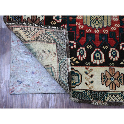 Overdyed & Vintage Wool Hand Knotted Rug Red 5.9x9.1 -O020651