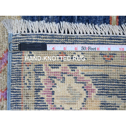 Oushak And Peshawar Wool Hand Knotted Rug Blue 2.9x8.6 -O020662