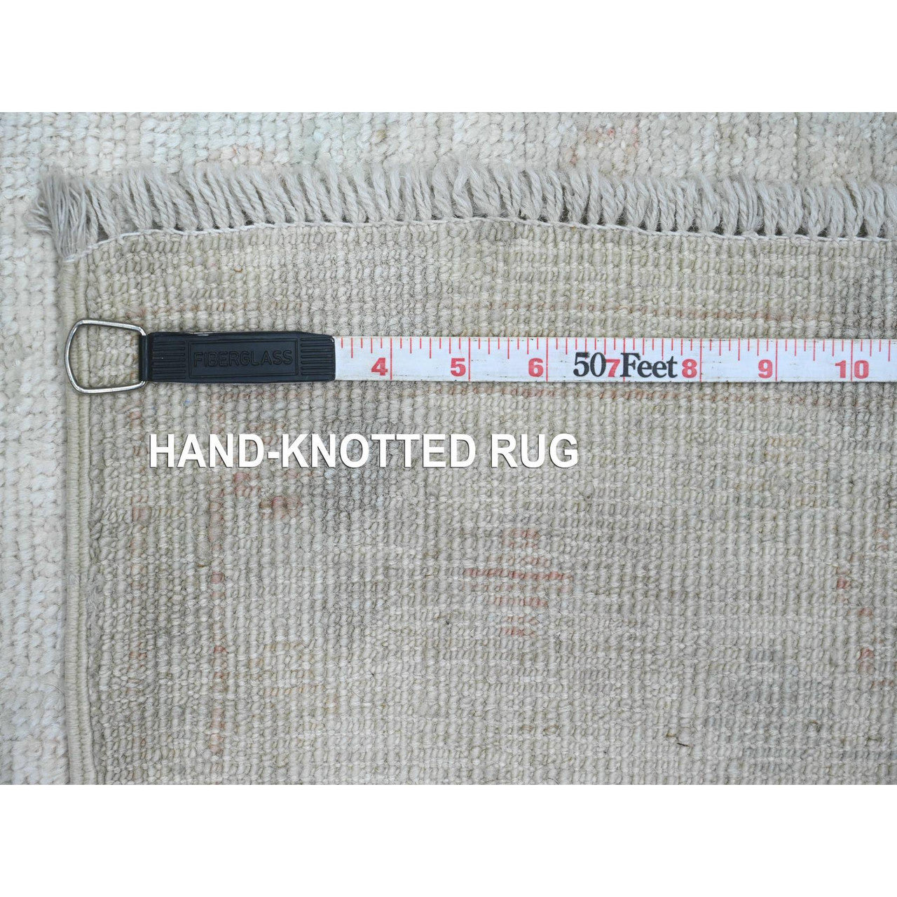Ivory 2'10" x 9'7" Oushak And Peshawar Hand knotted Wool Rug - Sku: O020665