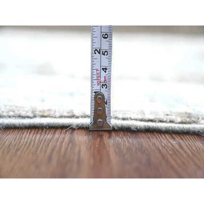 Oushak And Peshawar Wool Hand Knotted Rug Grey 2.6x9.7 -O020671