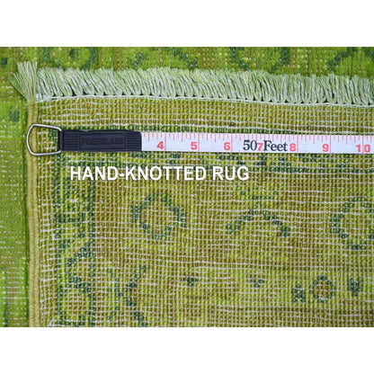 Kazak Wool Hand Knotted Rug Green 2.1x5.9 -O020678
