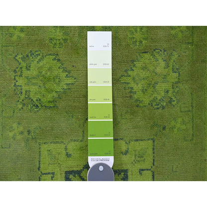 Kazak Wool Hand Knotted Rug Green 2.8x18.10 -O020680