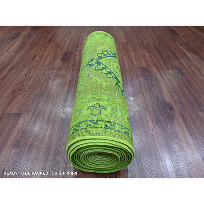 Kazak Wool Hand Knotted Rug Green 2.8x18.10 -O020680