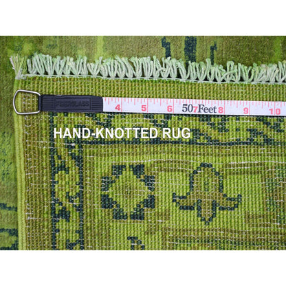 Kazak Wool Hand Knotted Rug Green 2.8x18.10 -O020680