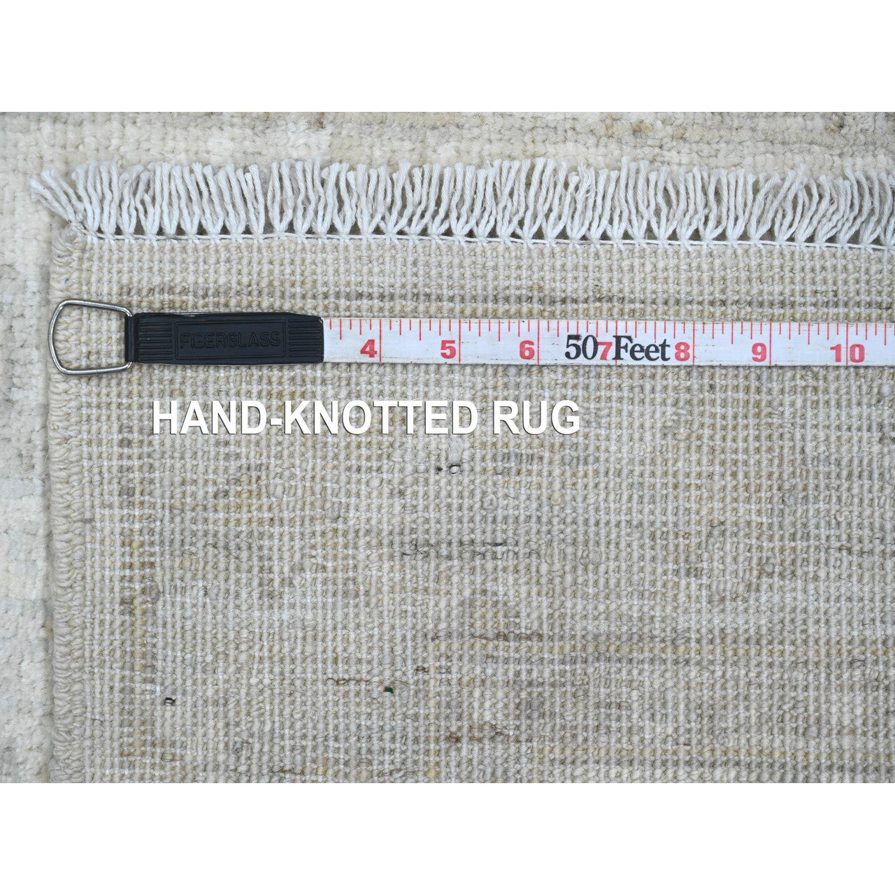 Oushak And Peshawar Wool Hand Knotted Rug Ivory 2.8x15.11 -O020682