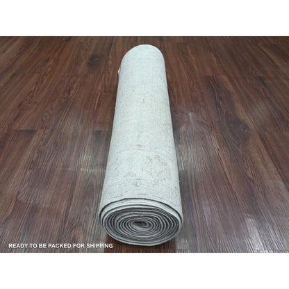 Oushak And Peshawar Wool Hand Knotted Rug Brown 2.8x14.2 -O020689