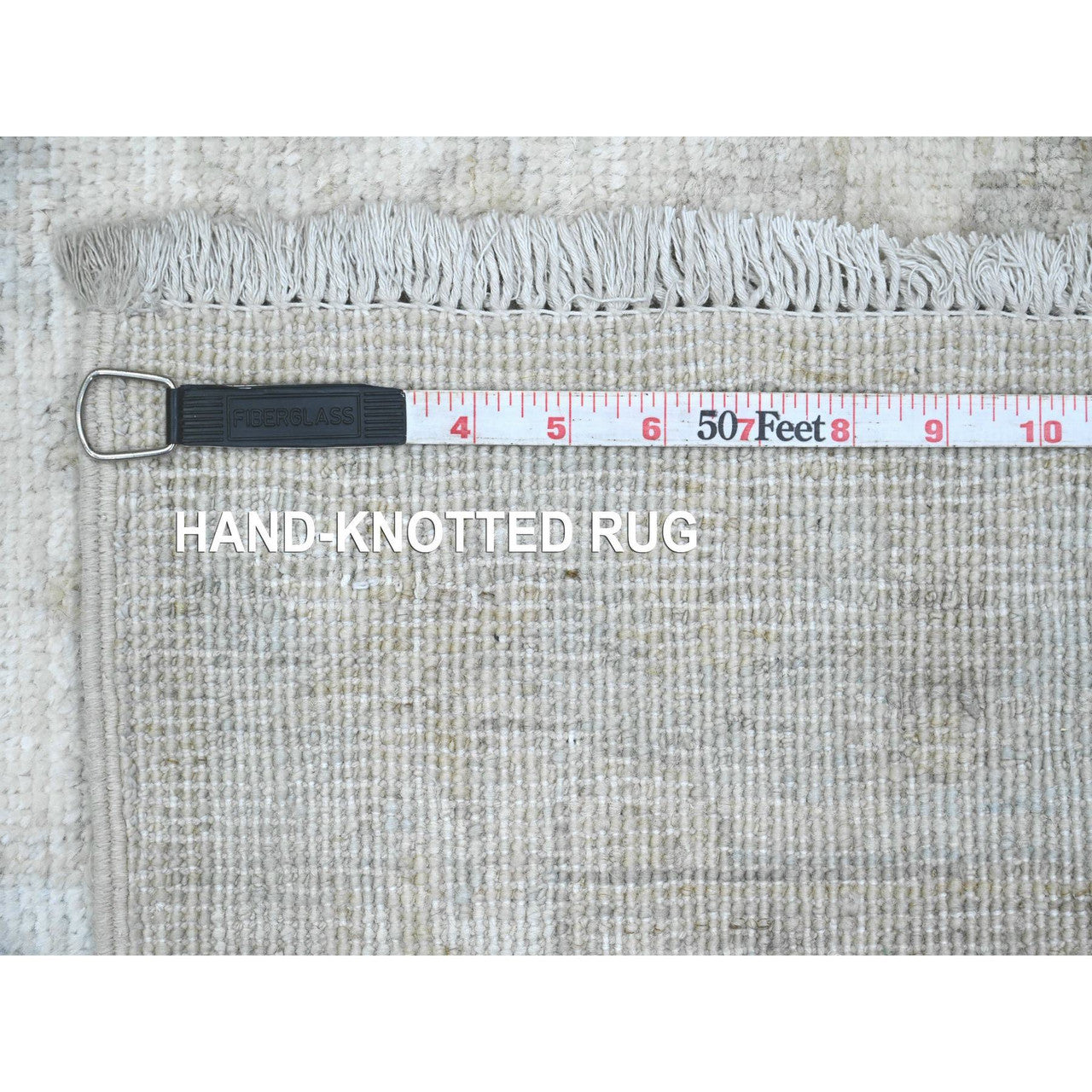 Oushak And Peshawar Wool Hand Knotted Rug Ivory 2.7x18.9 -O020690