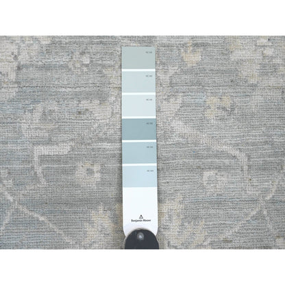 Oushak And Peshawar Wool Hand Knotted Rug Grey 2.8x11.7 -O020692