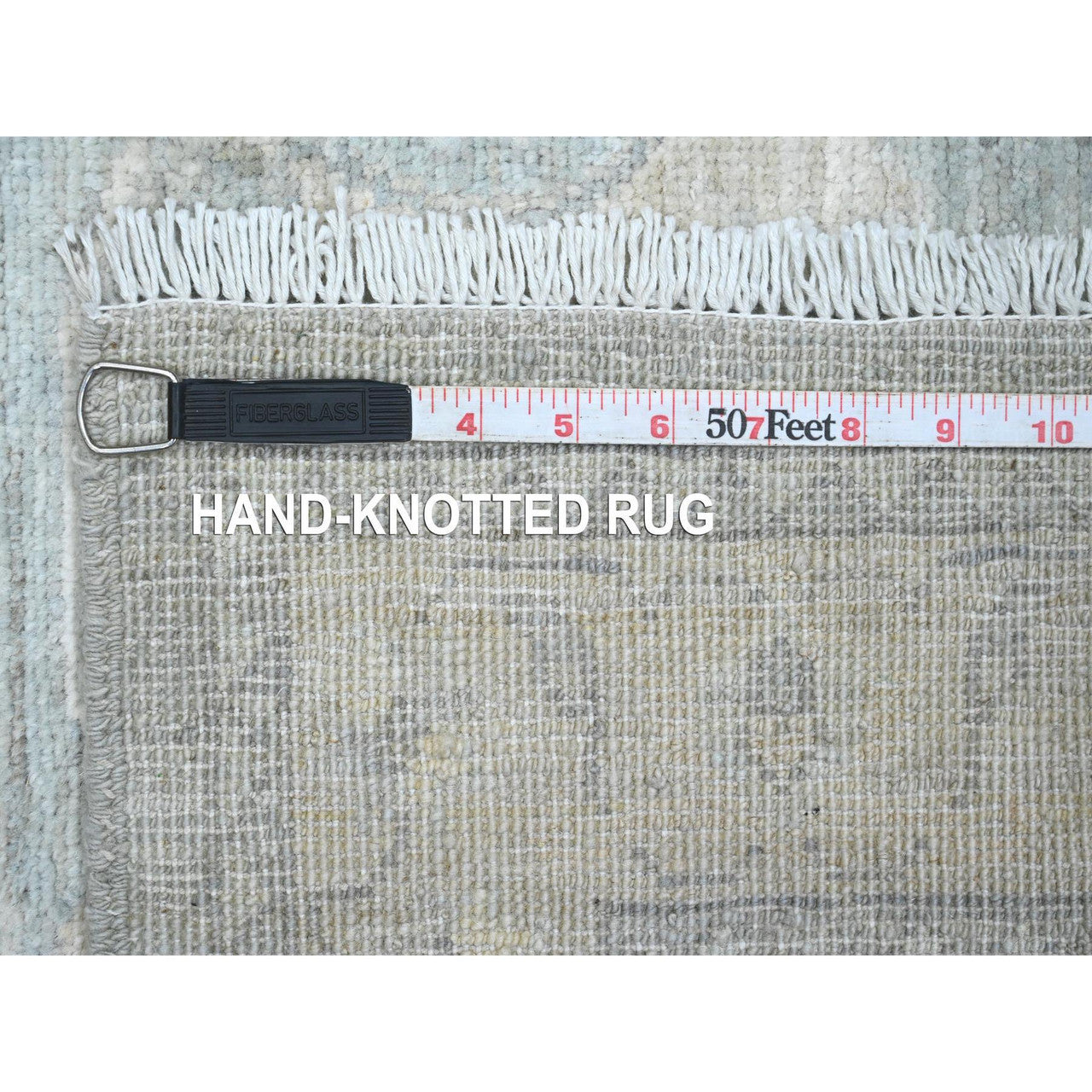 Oushak And Peshawar Wool Hand Knotted Rug Grey 2.8x11.7 -O020692