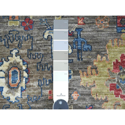Tribal & Geometric Wool Hand Knotted Rug Grey 3.11x5.11 -O020696