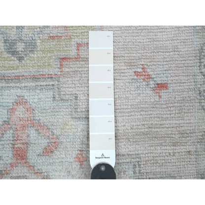 Oushak And Peshawar Wool Hand Knotted Rug Pink 3.1x10.0 -O020698