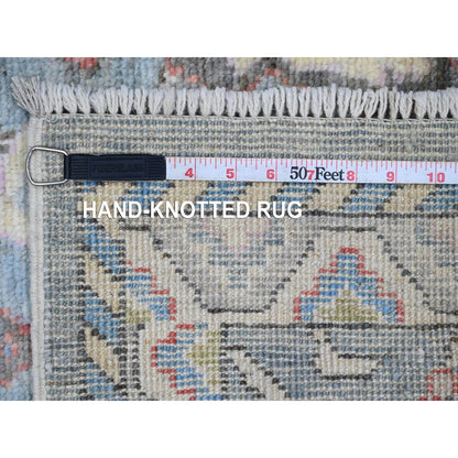 Oushak And Peshawar Wool Hand Knotted Rug Blue 2.9x9.9 -O020701