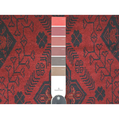 Tribal & Geometric Wool Hand Knotted Rug Red 2.8x6.3 -O020704