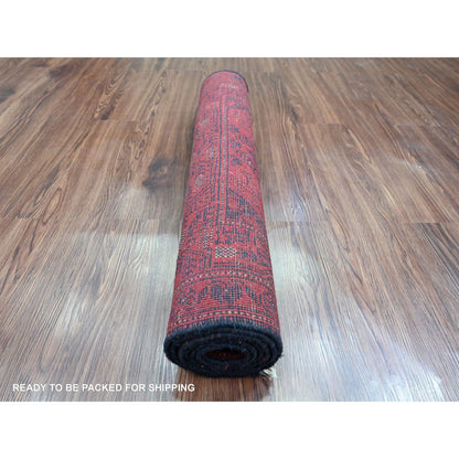 Tribal & Geometric Wool Hand Knotted Rug Red 2.8x6.3 -O020704