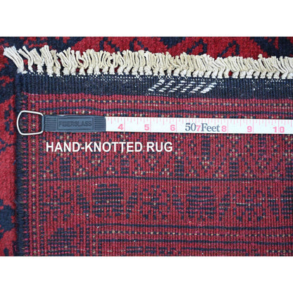 Tribal & Geometric Wool Hand Knotted Rug Red 2.8x6.3 -O020704