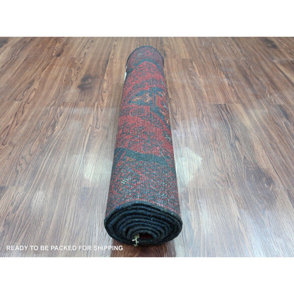 Tribal & Geometric Wool Hand Knotted Rug Red 2.7x9.10 -O020705