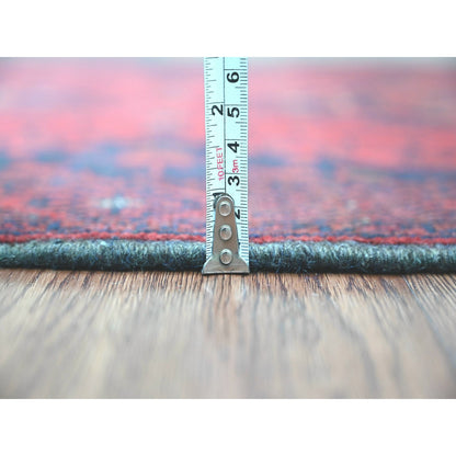 Tribal & Geometric Wool Hand Knotted Rug Red 2.7x9.10 -O020705