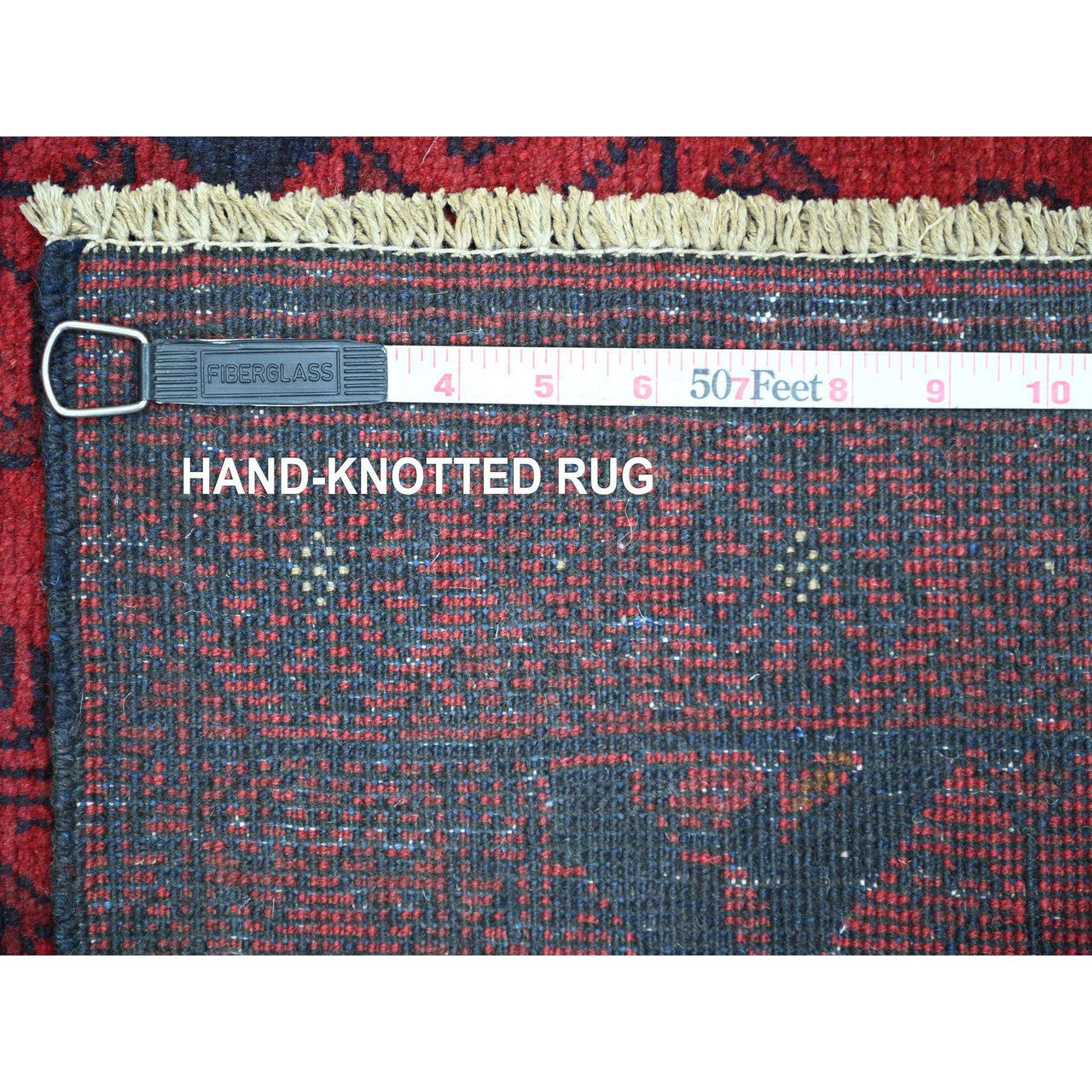 Red 2'7" x 9'10" Tribal & Geometric Hand knotted Wool Rug - Sku: O020705