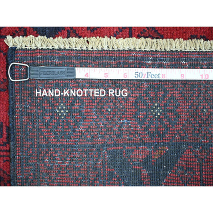 Tribal & Geometric Wool Hand Knotted Rug Red 2.7x9.10 -O020705