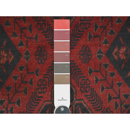 Tribal & Geometric Wool Hand Knotted Rug Red 2.8x6.6 -O020711