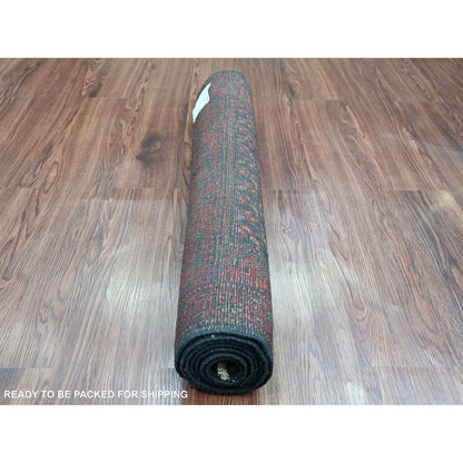 Tribal & Geometric Wool Hand Knotted Rug Red 2.8x6.6 -O020711