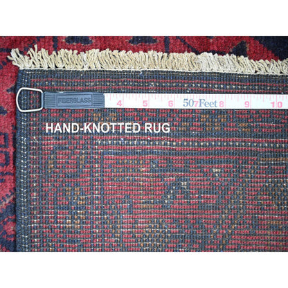 Tribal & Geometric Wool Hand Knotted Rug Red 2.8x6.6 -O020711