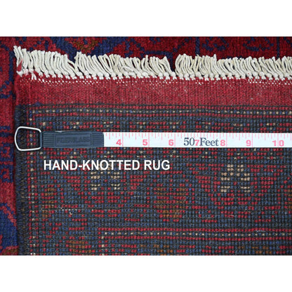 Tribal & Geometric Wool Hand Knotted Rug Red 2.7x9.8 -O020716