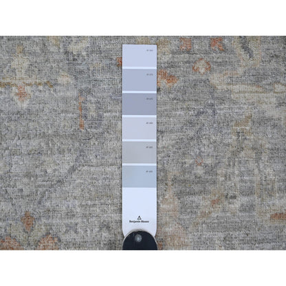 Oushak And Peshawar Wool Hand Knotted Rug Grey 5.11x5.11 -O020730