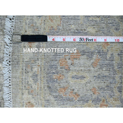 Oushak And Peshawar Wool Hand Knotted Rug Grey 5.11x5.11 -O020730