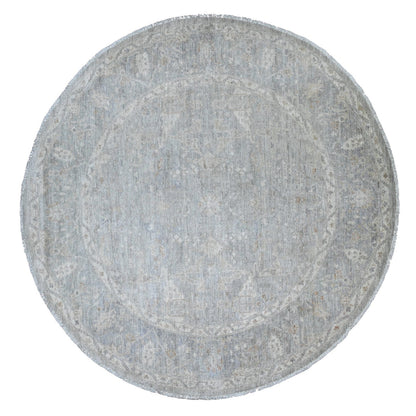 Oushak And Peshawar Wool Hand Knotted Rug Grey 7.8x7.10 -O020731