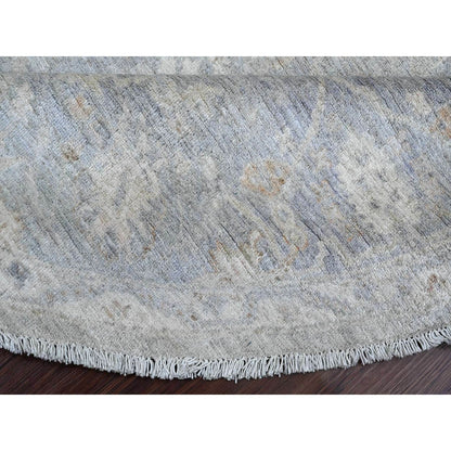 Oushak And Peshawar Wool Hand Knotted Rug Grey 7.8x7.10 -O020731