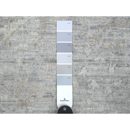 Oushak And Peshawar Wool Hand Knotted Rug Grey 7.8x7.10 -O020731