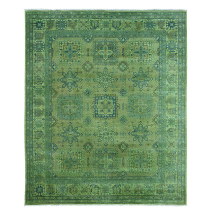 Kazak Wool Hand Knotted Rug Green 8.0x9.7 -O020735