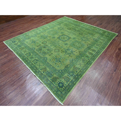 Kazak Wool Hand Knotted Rug Green 8.0x9.7 -O020735