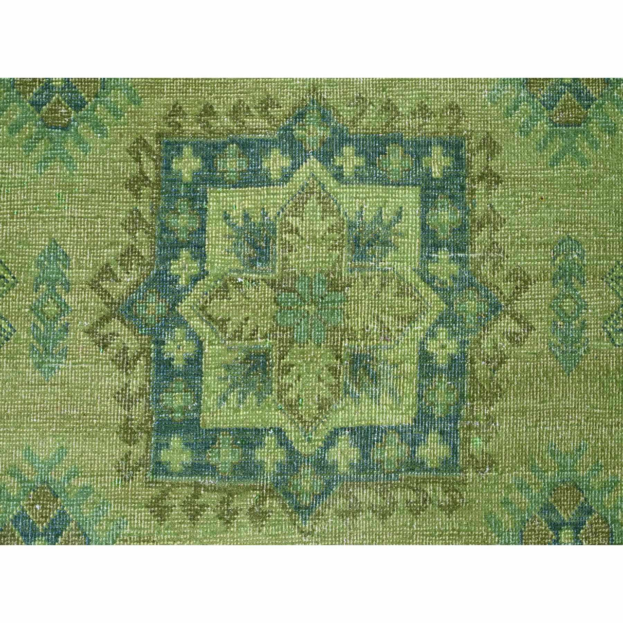 Green 8'0" x 9'7" Kazak Hand knotted Wool Rug - Sku: O020735